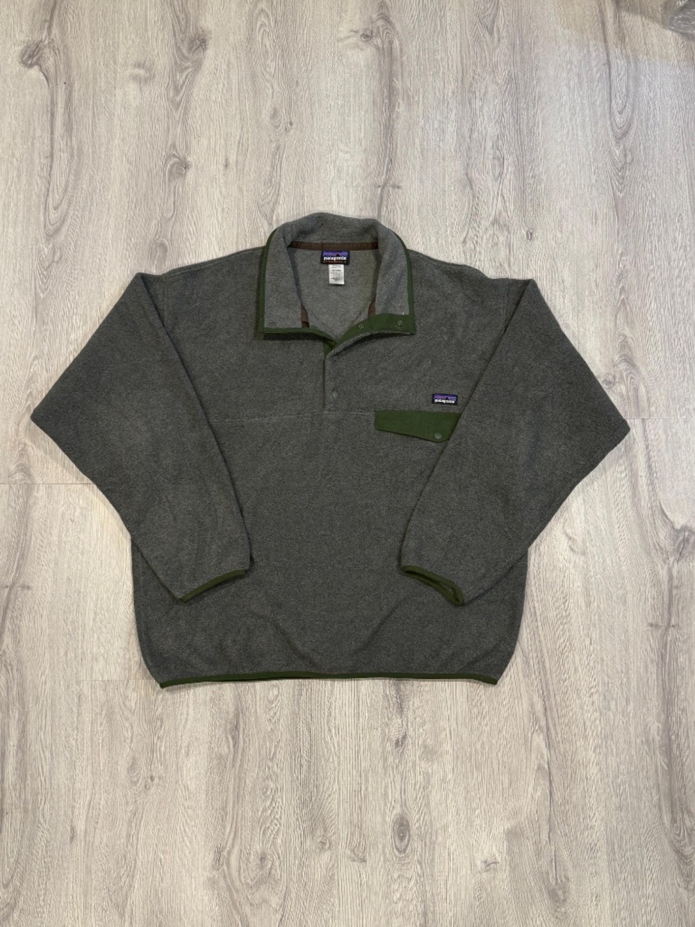 Vintage Patagonia Synchilla Snap-T Fleece Pullover - Men's Large - Charcoal Grey - Picture 3 of 8